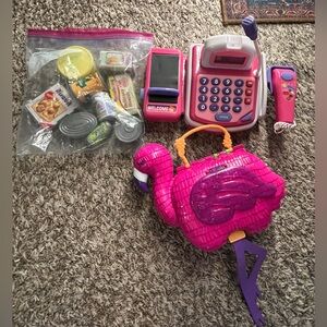Kids toys cash register &  flamingo Polly